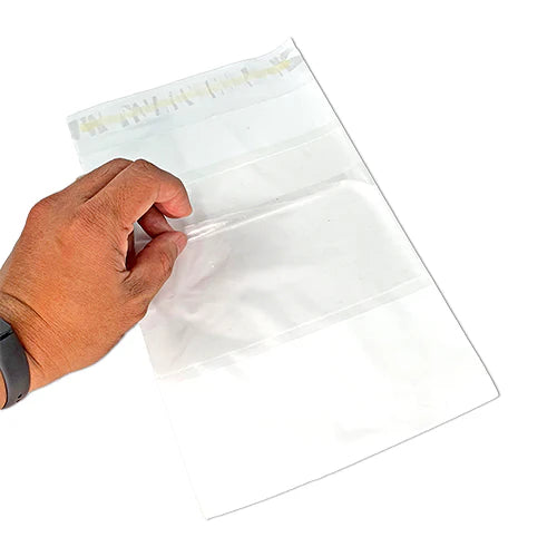 Large A3 Plain White Plastic Courier Pouch with Pocket 100s