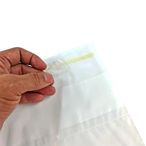 Large A3 Plain White Plastic Courier Pouch with Pocket 100s